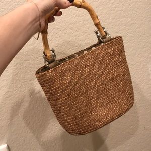 Vintage wicker basket bag